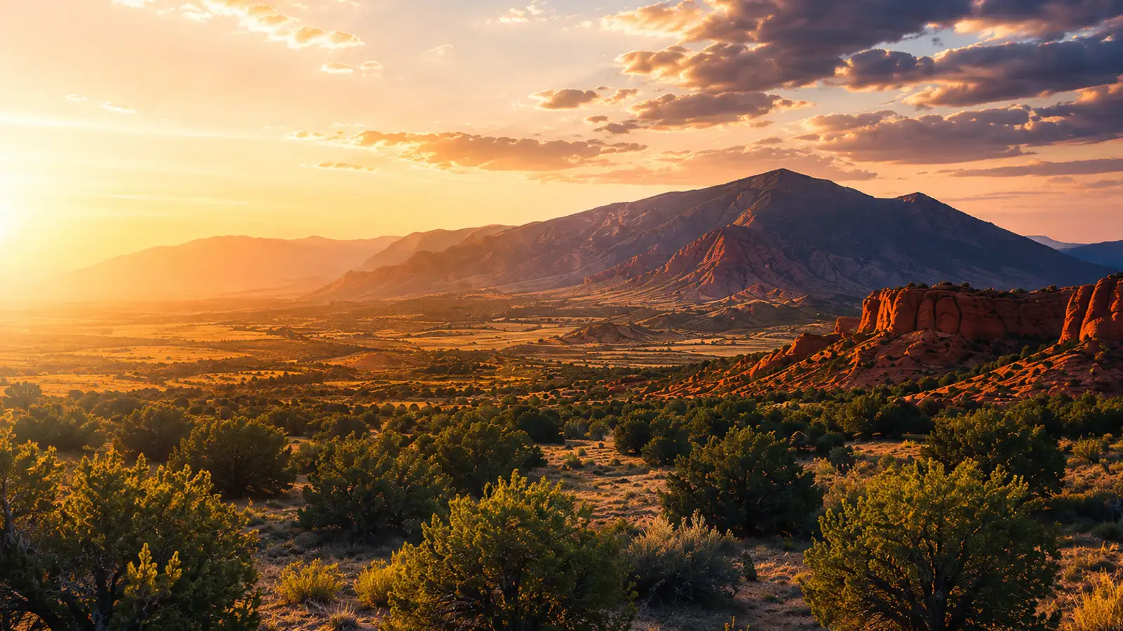 New Mexico mountain sunset